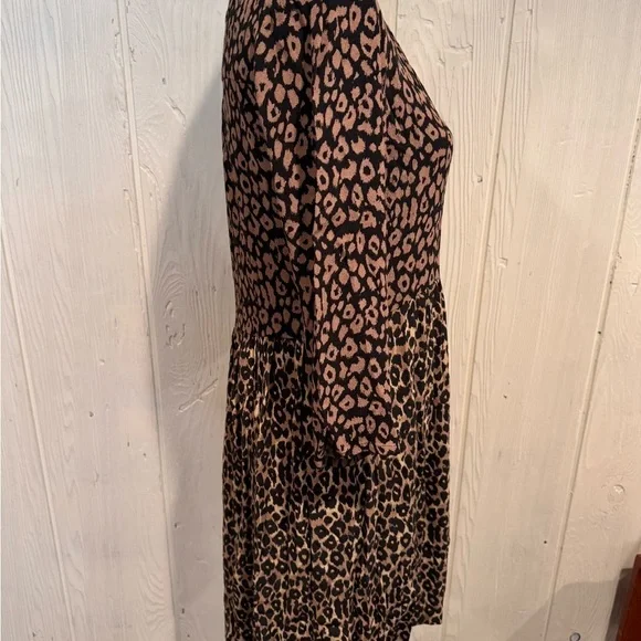 Maeve Juno leopard print 3/4 sleeve dress, sz Small - Picture 6 of 12